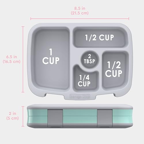 Image of Bentgo Kids Prints Leak-Proof, 5-Compartment Bento-Style Kids Lunch Box - Ideal Portion Sizes for Ages 3-7, Durable, Drop-Proof, Dishwasher Safe, & PFAS & BPA-Free Materials (Puppy Love)