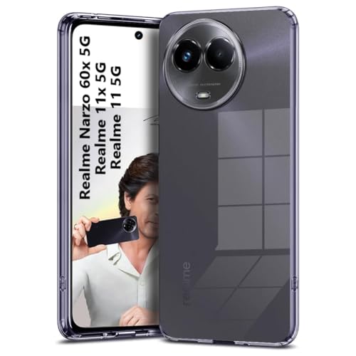 Image of NISHTECH for Realme 11 5G Premium Transparent Hybrid Soft Slim Dust Proof Back Case Cover with Camera Protection