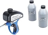 mit aufgesetztem Strahlsandbehälter aus Kunststoff (ABS) mit Kapazität 510 ml |verzinkte Düse, verschleißarm | 5 mm Düsendurchmesser für die punktuelle Bearbeitung