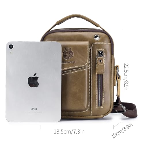 Image of Leather Shoulder Bag for Men Small Mens Crossbody Bag Purses Handbags | Small