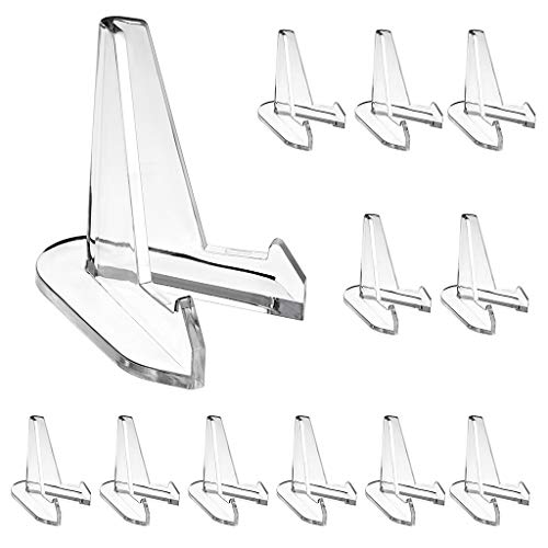 Hipiwe 12 Packs Acrylic Easel Stands Clear Mini Coin Display Easel Holder for Displaying Air-Tite Coins Pocket Watches Capsules Challenge Medals Casino Chips,2.64 Inch Tall by Hipiwe - Used condition - US$8.01