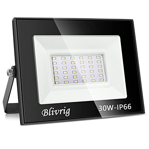Blivrig 30W Focos LED Exterior Blanco 6500K Blanco Frío, 3000LM Super Brillante Lampara LED Pared Techo, LED Luz Foco IP66 Impermeable, Iluminación LED para Garaje, Patio, Terraza, Jardín