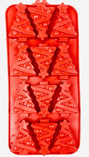 Regent G91995PD Holiday Silicone Ice Cube Tray, Candy Molds In 3 Assorted Trays Red -Christmas Tree Shapes Powder Blue-Snowflake Shapes thumb #2