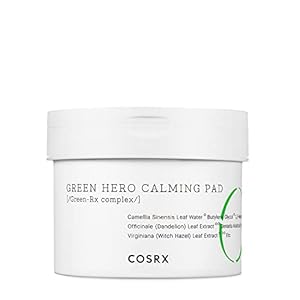 COSRX Green Tea Cleansing Pad, Relief Redness, Face Toner for Sensitive & Irritated Skin, Soothing, Hydrating, Refreshing, 70 Pads