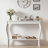 ChooChoo Narrow Console Table, Chic Accent Sofa Table, Entryway Table, White
