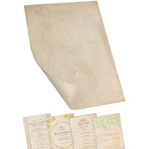 Aurelius Premium Parchment Effect Paper - 100 Sheets - Double Sided A4 - Quality 100 GSM Paper - Astra Print Cover