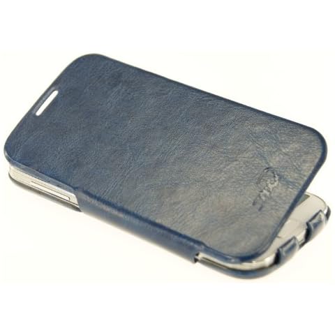 Croco® Galaxy S4 Navy Blue Flip Case Cover