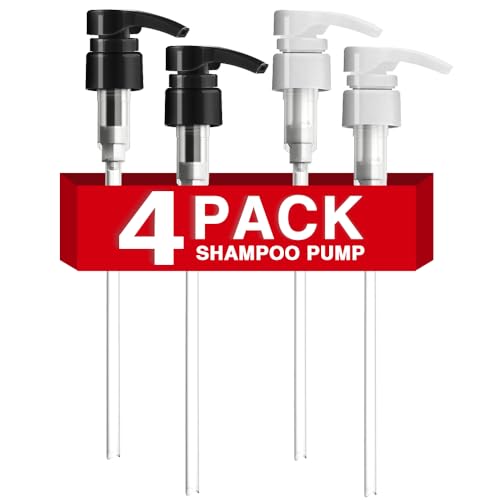 4-Pack Shampoo Pump for Liter 33.8 oz Shampoo and Conditioner Pump Dispenser Fits Most Salon Bottles...