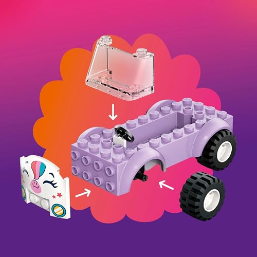 Image of LEGO Friends Unicorn Cake Delivery Car - Toy Building Kit with 2 Minidolls and Cake Toy - 42675