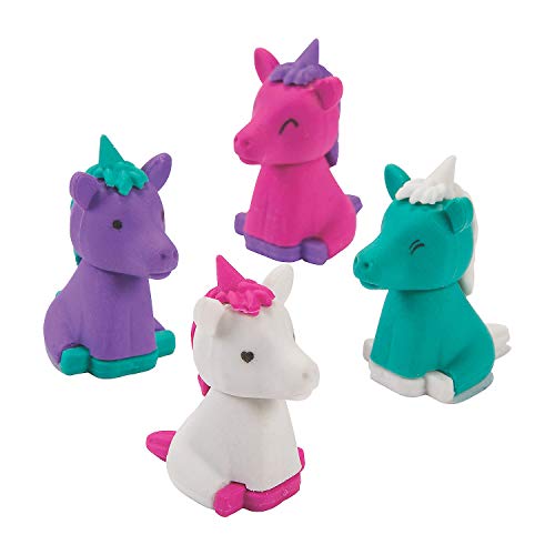 Unicorn 3D Erasers (Set of 24) Kids School Supplies and Stationery Pencil Accessories