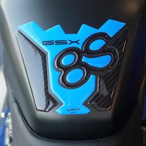 labelbike - 3D Gel Sticker for Motorcycle Tank Pad Protection Compatible with Suzuki GSX-8S - Light Blue