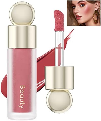 Liquid Blush for Cheeks,KQueenest Cream Blush Makeup,Soft Weightless Blush Stick with Dewy Finish,Long-Wearing Water Proof Matte Beauty Stick,Profusion Cheek Tint(#5 Wine Red)