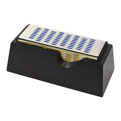 4 Sided Sharpening Stone Diamond Hone Block Kitchen Knife Sharpener Whetstone Cover