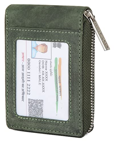 Image of WildHorn Leather Wallet for Men, Green Hunter