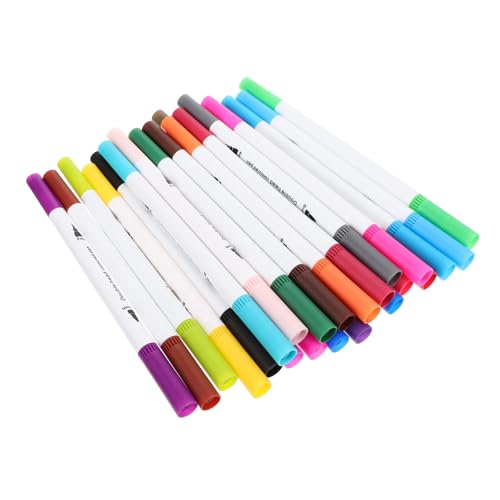 WRITWAA 24 piezas Rotuladores de Doble Punta para Colores Marcadores Portátiles para Pintar y Colorear Puntas Fina y Pincel para Diario Arte y Manualidades
