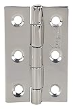 ssiskcon - Bisagras de puerta de 3 pulgadas x 5/8 x 5/8 pulgadas, 15 gabinetes, espejo de acero inoxidable, 32 para interiores y exteriores, caja plegable plateada Nrp