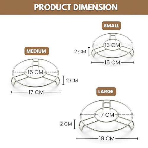 Image of Inme Hot Utensils Stand Hot Pot Stand for Kitchen Dining Table Top Ring, Vessel Dishes Food Plates Holder, Cooker Stand Inside, Trivet, Coaster Steaming Mat (Set of 6, Standard - 3 mm Thickness)