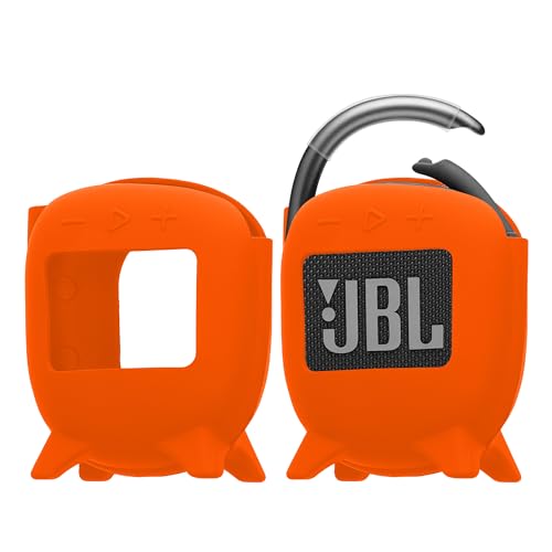 kwmobile Silicone Case Compatible with JBL Clip 4 - Case Protective Mini Speaker Cover - Orange