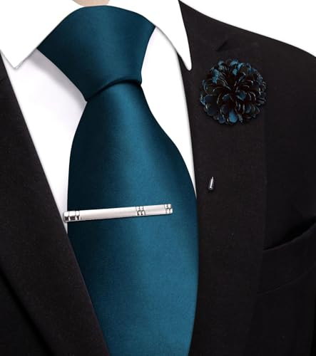 Image of Hi-Tie Men's Extra Long Solid Satin Tie Set 63 Inch /70 Inch Formal Necktie