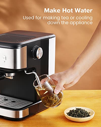COOZE Espressomaschine, 20 Bar-Druck Latte- und Cappuccinomaschine mit Milchaufschäumer und 50oz entnehmbaren Wassertank… – Bild 7
