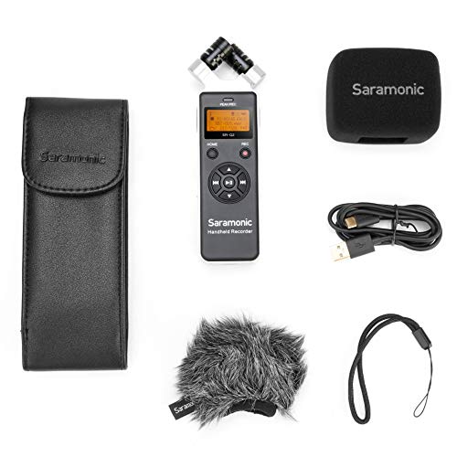 Saramonic Handheld Recorder W/Stereo X/Y Cond. Mics, 8Gb Card, Furry & Foam Windscreen, Case, More (Sr-Q2) #TOP1