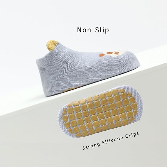 Cartxomy Anti Slip Baby Toddler Socks,Unisex Non Slip Grip Socks Infant Anti Slip Cotton Socks for 0-3 Years.(Multicolor) (BABY SOCKS) 2