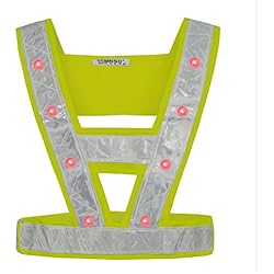 VORCOOL Chaleco reflectivo de Seguridad LED con luz 16LEDs roja - Tiras Reflectantes para Practicar Deporte Running, Ciclismo, Motocicleta