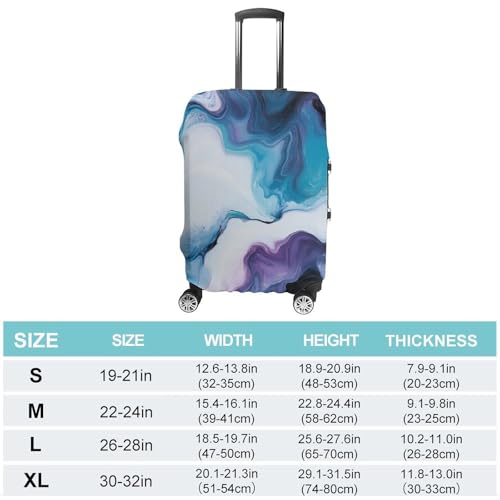 Abstract Blue Pattern Travel Luggage Cover for Suitcase 19-32 Inches Elastic Washable Baggage Protector2