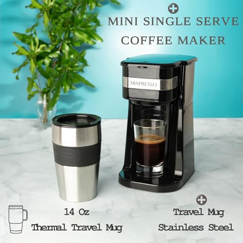Mixpresso Black Personal Single Serve Coffee Maker