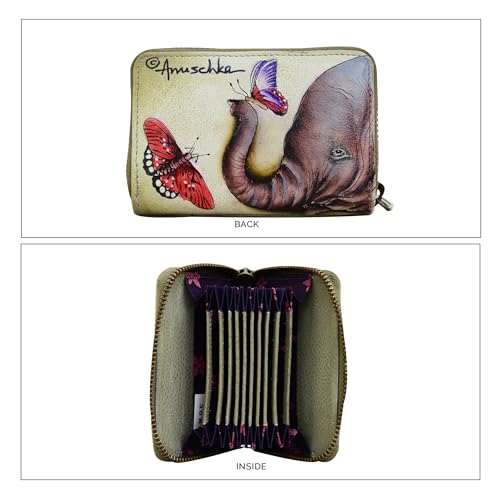 Image of Anuschka Women's Genuine Leather Credit & Business Card Holder | Hand Painted Original Artwork | Gentle Giant