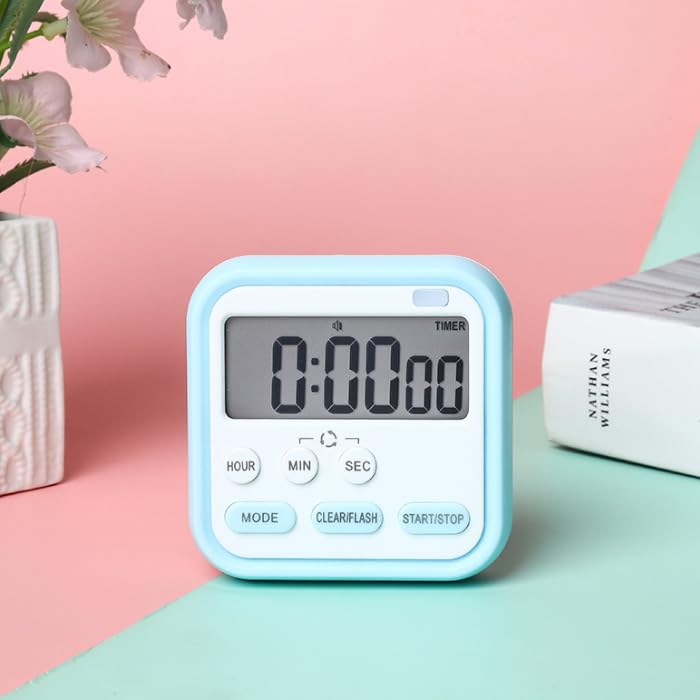 Digital Magnetic Multi-Function Timer Clock with Large LCD Display, Loud Alarm, Retractable Stand, Stopwatch Stand Hanging Hole, Countdown Flashing Light, Dual-Purpose Time Management Clock-image-4