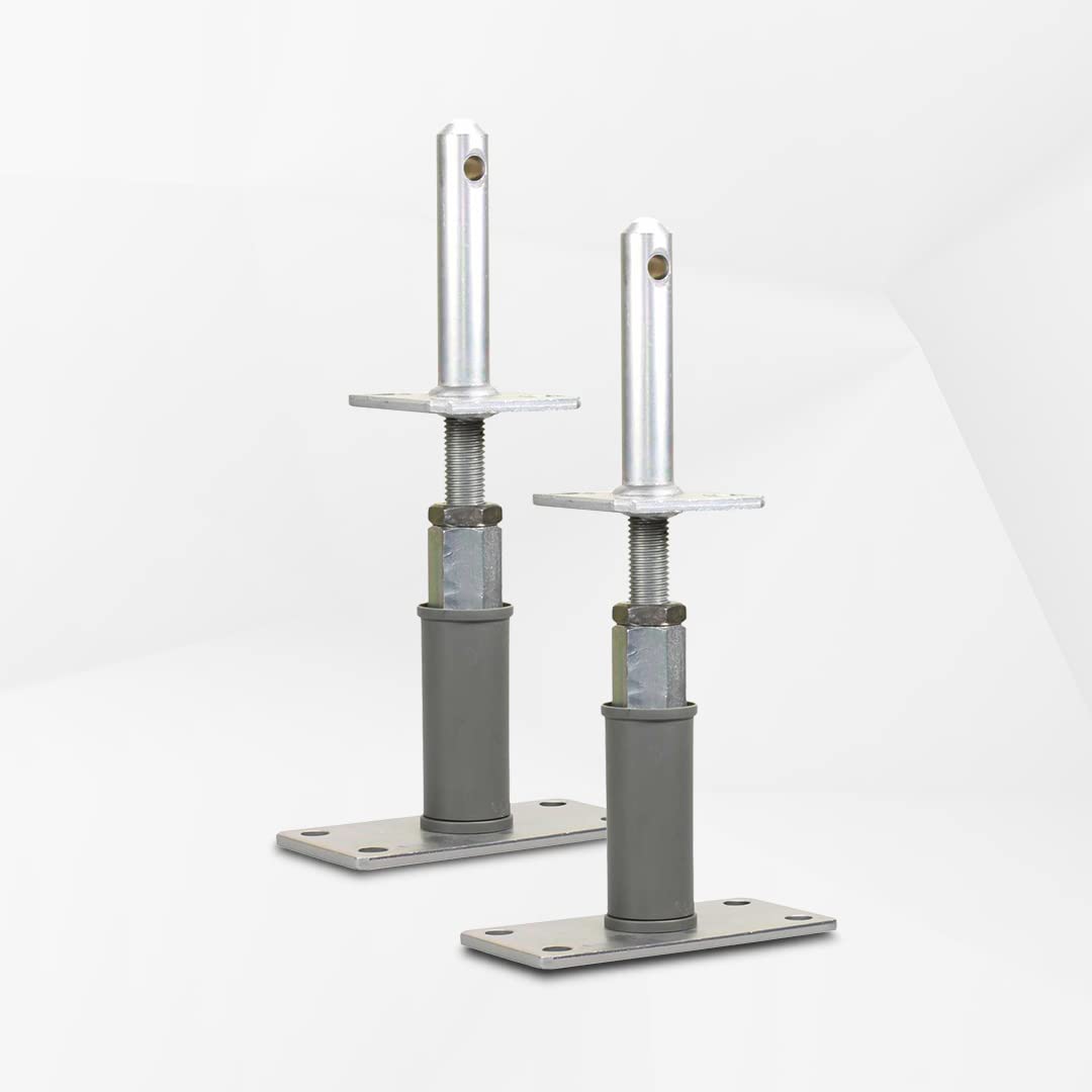 BB STANZ Pfostenträger Bodenplatte 160 x 80 x 6 mm (2 Stück) Stützfuß Bodenfuß Betonfuß höhenverstellbar verstellbar mit Zapfen Trägerplatte 80 x 80 x 6 mm