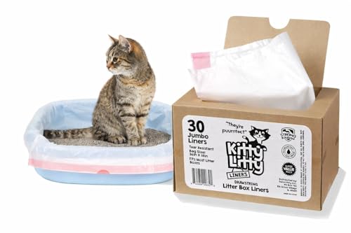 Kitty Litty Cat Litter Box Liners 30 Count Drawstring Kitten Waste Bag