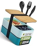 Moritz & Moritz Bento Box Kinder in Blau – Perfekte Lunchbox für Kinder und Erwachsene - Brotdose mit Fächern – Ideal für die Arbeit, Schule und unterwegs