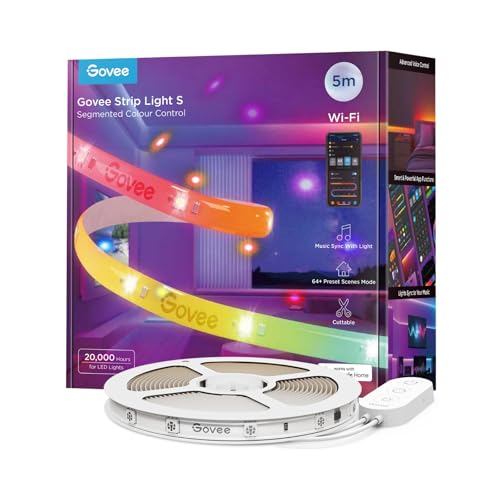 Migliori luci LED camera da letto Ruban Led Govee GOVEE LED STRIP LIGHT RGBIC WIFI+BT 5M MATTER