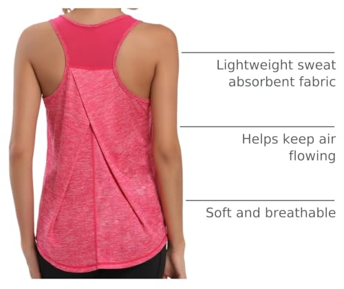 Image of Aeuui Womens Workout Tops for Women Racerback Tank Tops | Sleeveless, Crew Neck, Mesh Back, Lightweight, Breathable, Stretchy, Soft, Moisture Wicking, Yoga Athletic Running Gym Shirts