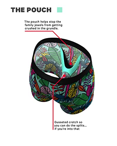 Shinesty Ball Hammock Mens Underwear With Pouch | Mens Large Boxer Briefs | Anti-Chafing, Moisture Wicking, Breathable, Bulge Enhancer, Scrotal Support | Us Large Pink Tropical #TOP1