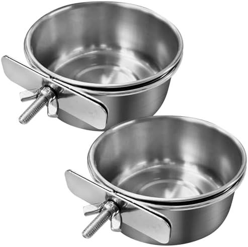 Tfwadmx Bird Feeding Dish Cups Parrot Food Bowl Clamp Holder Coop...