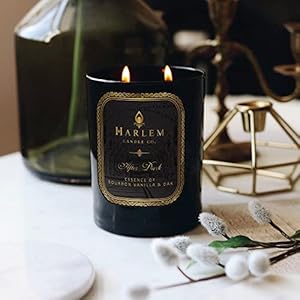 Harlem Candle Co. After Dark Luxury Candle, 11 oz Black Glass Jar, Double Wick, Soy Wax, Gift Box, Bergamot, Saffron, Papyrus, Oak and Sweet Heliotrope, 80 Hour Burn Harlem Candle Co After Dark Luxury Candle 11 oz Black Glass Jar Double Wick Soy Wax Gift Box Bergamot Saffron Papyrus Oak and Sweet Heliotrope 80 Hour Burn