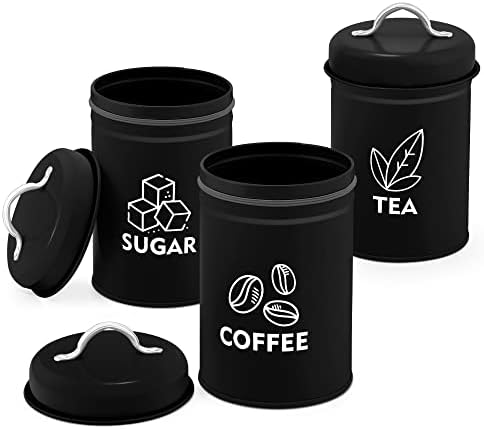 black tea coffee sugar canisters amazon