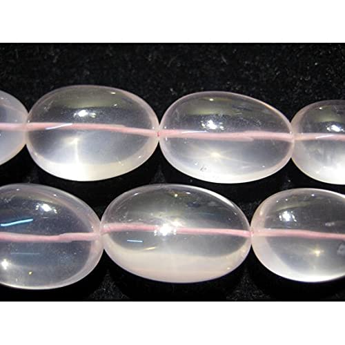 Quartz rose smooth oval tumble de qualité supérieure en 5 rangs