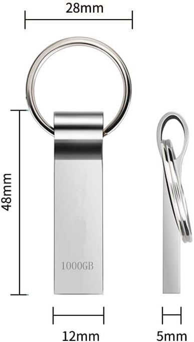 Best Deal Product Loyalgo Thumb Drive 1TB,USB Flash Drive 1000GB Waterproof USB 3.0 Metal Memory Stick with Keychain(Silver) (1tb)