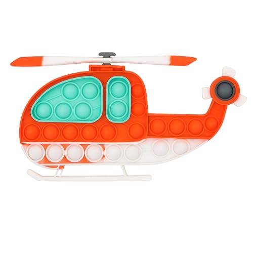 Ranzah Helicopter Pop It Fidget Toy for Kids & Adults Stress Relief Silicone Sensory Squeeze Toy, Travel Friendly, Washable, Autism Anxiety Relief, Great Gift for Boys & Girls (Helicopter)