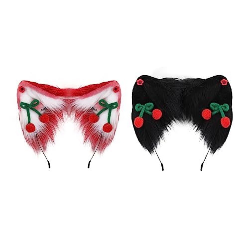 Diadema de anime de lobo con orejas peludas para accesorios de cosplay 4