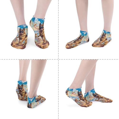 German Shepherd Dog Rainbow Low Cut Ankle Socks Casual Liner Sock Pack Non Slip Invisible For Men Women4