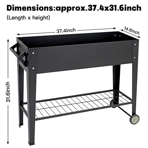 Leetolla GARDEN BED BLACK Elevate Herb Garden Planter Box Outdoor Raised Beds thumb #4