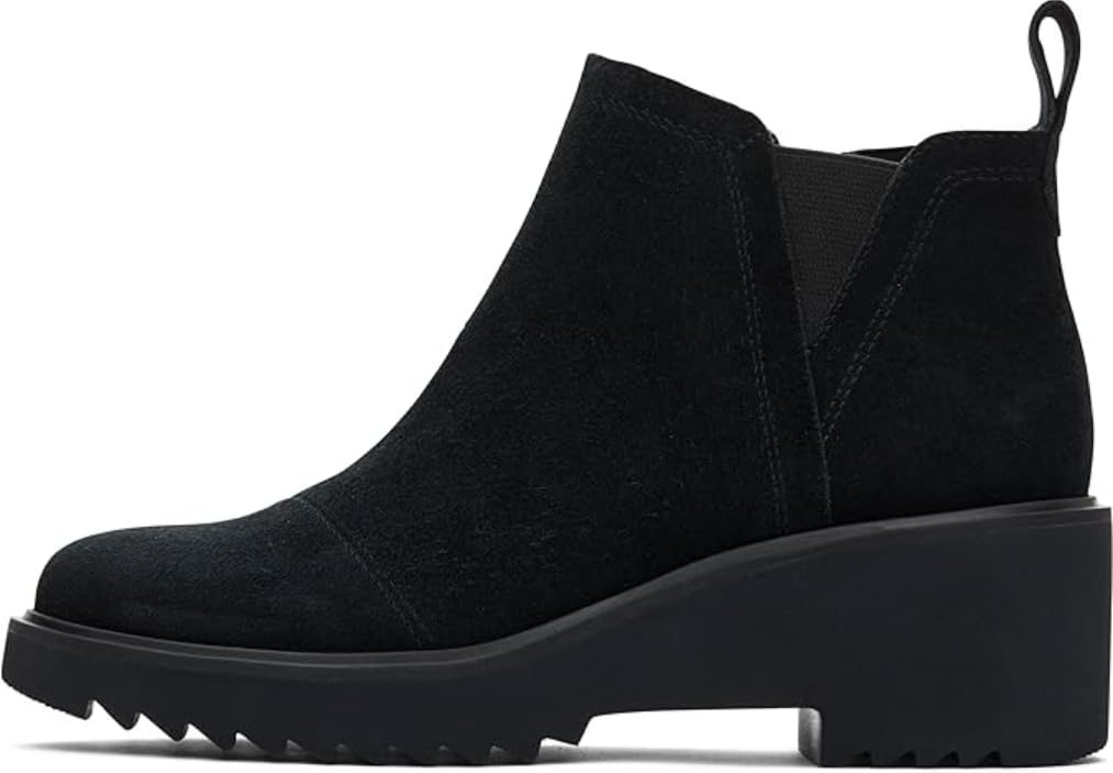 TOMS Maude, Stivaletto Donna, Black/​Black Suede, 42.5 EU