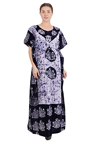 Image of Onekbhalo Women's Cotton Floral Kaftan Nighty Maxi Gown (OK Free Size)