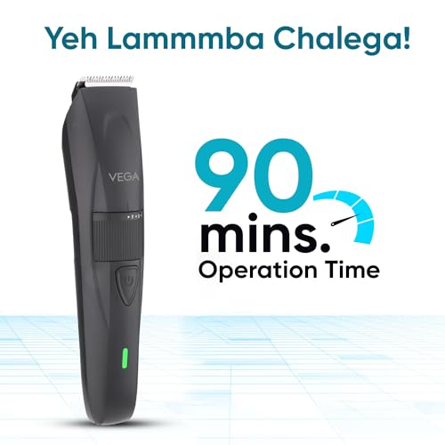 Vega Trimmer for Men with 90 Mins Runtime, Stainless Steel Blades & 40 Length Settings, Black, (Power Lite, VHTH-38) - Image 2