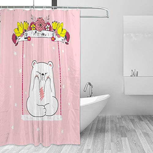Rideau de douche ourson tissu imperméable 168x183 cm - 2